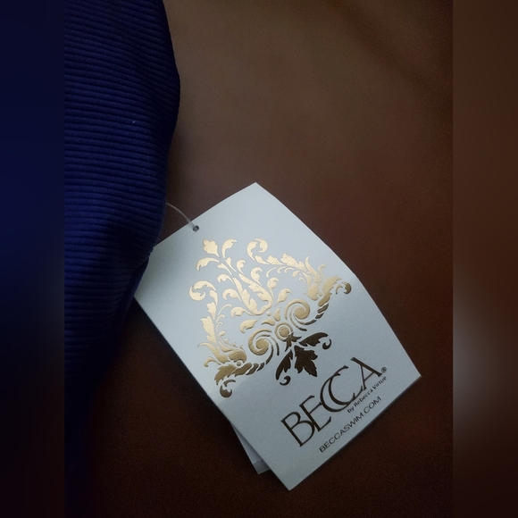 NWT BECCA Adeline One Piece Bow In Back Large L Blue Violet - Picture 6 of 9